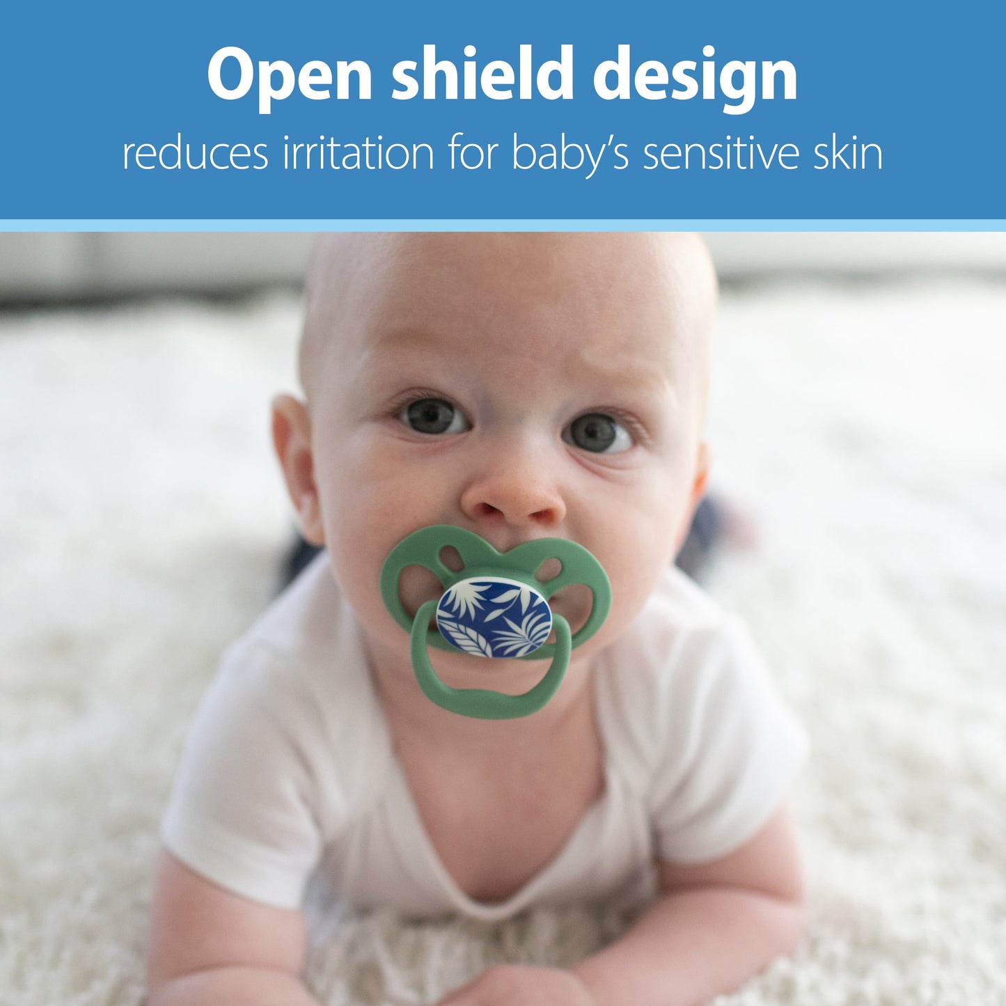 Advantage Baby Pacifier, Fully Symmetrical, Silicone Bulb, 6-18M, BPA Free, Squirrel/Glow, 4 Pack