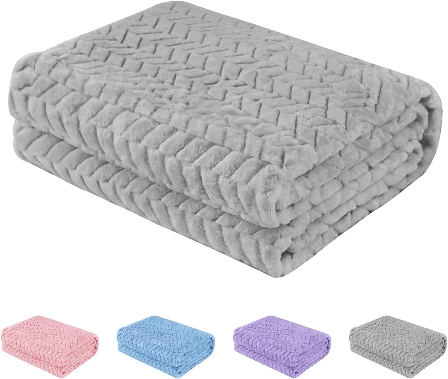 Baby Blanket Flannel, Cozy Throw Blankets for Newborn Infant and Toddler, Super Soft and Warm Receiving Baby Blanket for Crib Stroller (Grey 25 * 32")