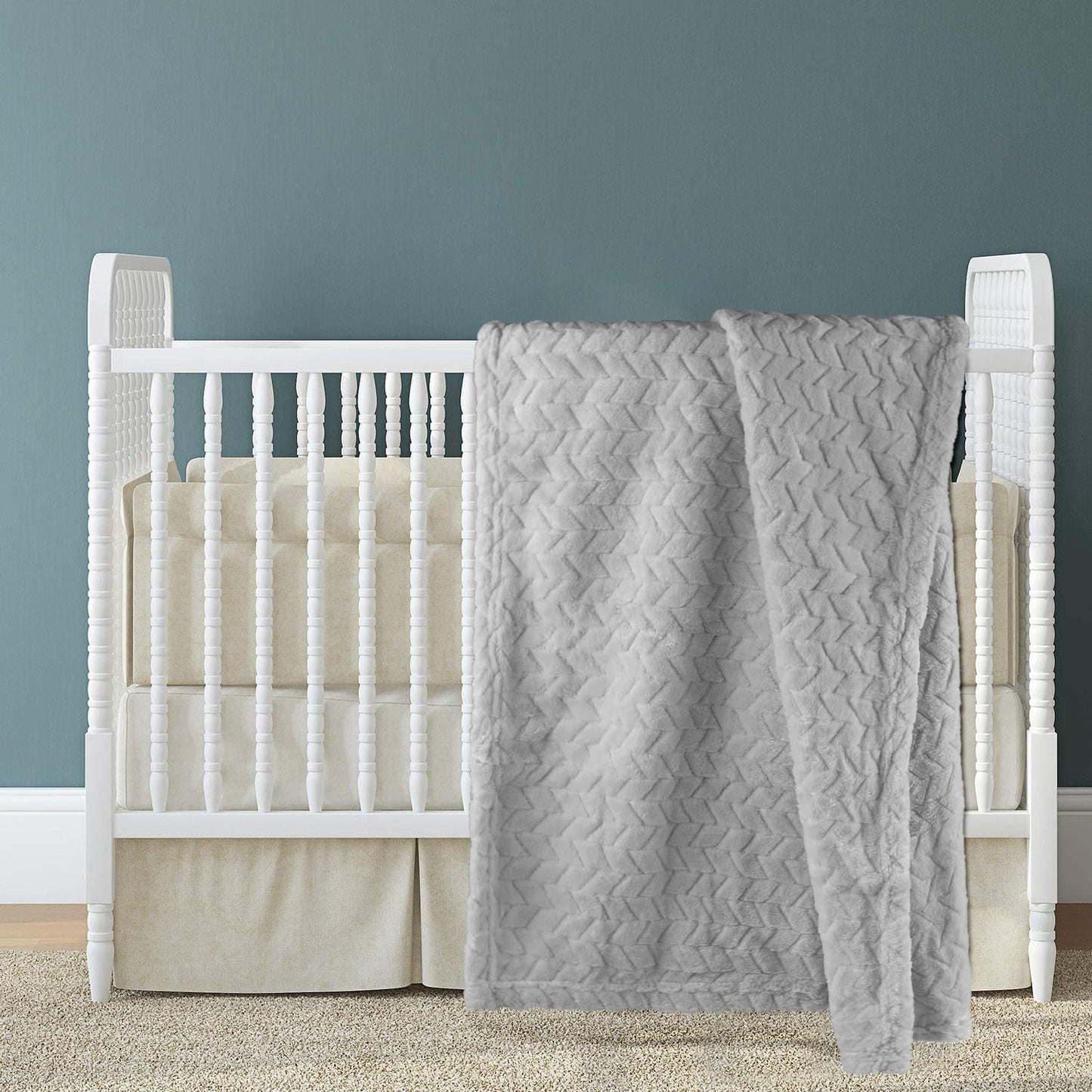 Baby Blanket Flannel, Cozy Throw Blankets for Newborn Infant and Toddler, Super Soft and Warm Receiving Baby Blanket for Crib Stroller (Grey 25 * 32")