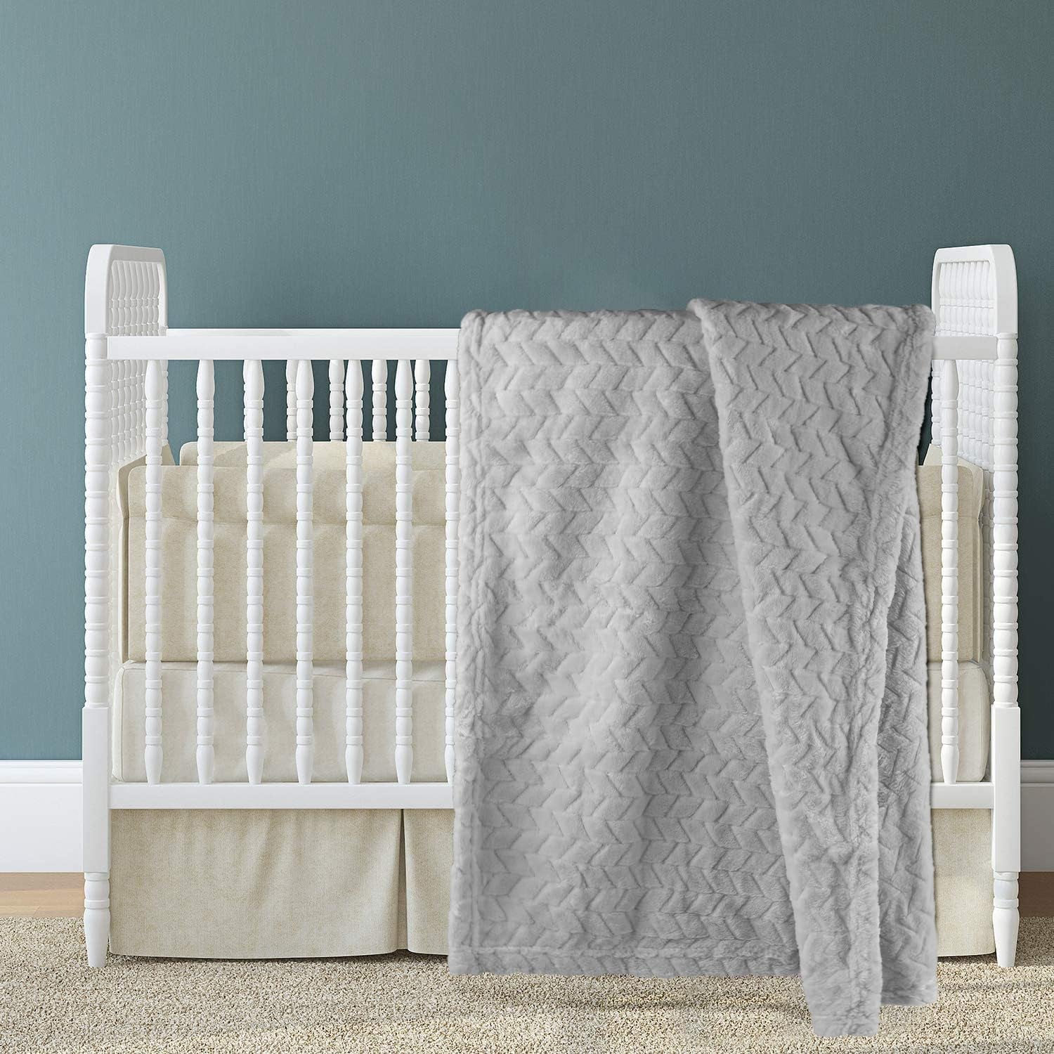 Baby Blanket Flannel, Cozy Throw Blankets for Newborn Infant and Toddler, Super Soft and Warm Receiving Baby Blanket for Crib Stroller (Grey 25 * 32")